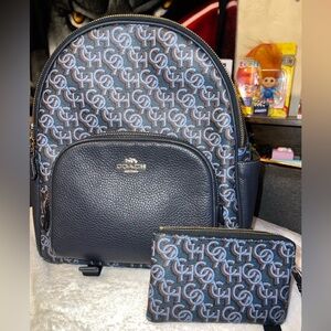 Coach court Backpack in monogram print with matching wristlet